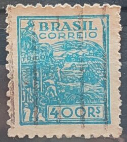 Selo Regular RHM 445A Netinha Trigo 400 Reis Filigrana O 1942 Circulado 3