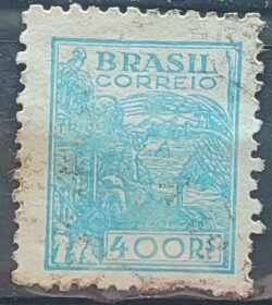 Selo Regular RHM 445A Netinha Trigo 400 Reis Filigrana O 1942 Circulado 4