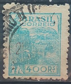 Selo Regular RHM 445A Netinha Trigo 400 Reis Filigrana O 1942 Circulado 5