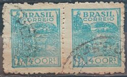 Selo Regular RHM 445A Netinha Trigo 400 Reis Filigrana O 1942 Circulado 6