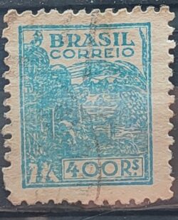 Selo Regular RHM 445B Netinha Trigo 400 Reis Filigrana O 1942 Circulado 1