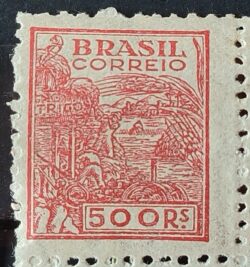 Selo Regular RHM 446 Netinha Trigo 500 Reis Filigrana O 1942