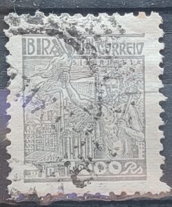 Selo Regular RHM 449 Netinha Siderurgia 1000 Reis Filigrana O 1942 Circulado 8