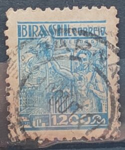 Selo Regular RHM 450B Netinha Siderurgia 1200 Reis Filigrana O 1942 Circulado 4