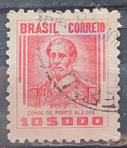 Selo Regular RHM 453 Netinha Conde Porto Alegre 10000 Reis Filigrana O 1942 Circulado 1