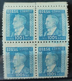 Selo Regular RHM 456 Netinha Getulio Vargas 100 Reis Filigrana O 1942 Quadra