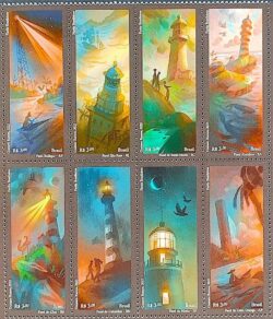 C 4096 Selo Farois Brasileiros Farol Arquitetura Navio Navegacao 2023 Serie Completa