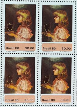 C 1144 Selo Museus de Arte Figueiredo Mulher 1980 Quadra