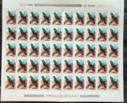 C 1168 Selo Fauna Psitacideos Papagaio Charao Passaro 1980 Folha