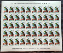 C 1169 Selo Fauna Psitacideos Papagaio Ave Passaro 1980 Folha