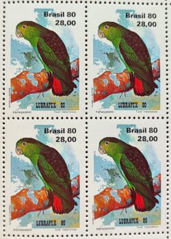 C 1169 Selo Fauna Psitacideos Papagaio Ave Passaro 1980 Quadra