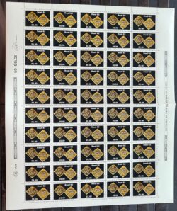 C 1277 Selo Numismatica Banco Central Economia Moeda de Ouro 1982 Folha