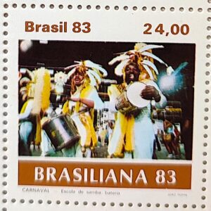C 1305 Selo Carnaval Brasileiro Musica Bateria 1983
