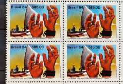 C 1375 Selo Centenario dos Abolicionistas Ceara Jangada Escravidao Direito 1984 Quadra