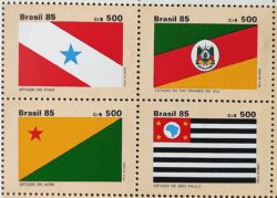 C 1497 Selo Bandeira Estados do Brasil Para RS Acre 1985 Serie Completa