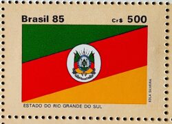 C 1498 Selo Bandeira Estados do Brasil Rio Grande do Sul 1985