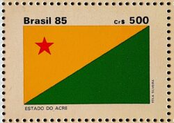 C 1499 Selo Bandeira Estados do Brasil Acre 1985