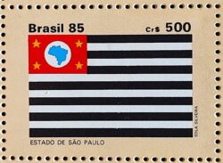 C 1500 Selo Bandeira Estados do Brasil Sao Paulo 1985