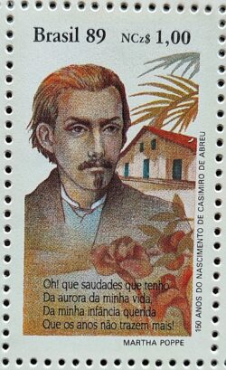 C 1654 Selo Dia do Livro Literatura Casimiro de Abreu 1989