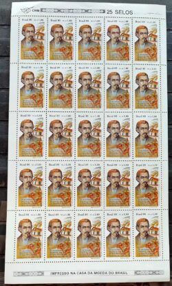 C 1654 Selo Dia do Livro Literatura Casimiro de Abreu 1989 Folha