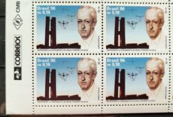 C 1992 Selo Centenario de Israel Pinheiro Brasilia 1996 Quadra Vinheta Correios