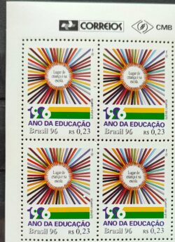 C 2004 Selo Ano da Educacao 1996 Quadra Vinheta Correios