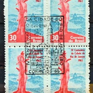 C 522 Selo 4 Centenario Cidade Rio de Janeiro 1965 Quadra CBC RJ 5