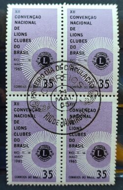 C 527 Selo Convencao Nacional de Lions Clubes 1965 Quadra CBC RJ 2