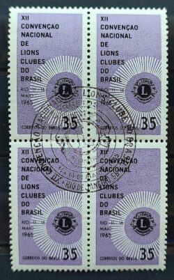 C 527 Selo Convencao Nacional de Lions Clubes 1965 Quadra CBC RJ