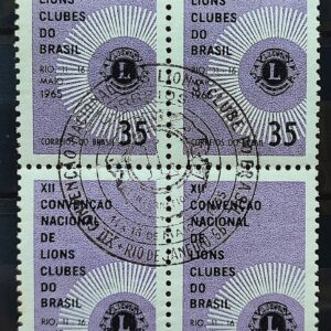 C 527 Selo Convencao Nacional de Lions Clubes 1965 Quadra CBC RJ