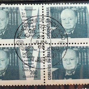 C 532 Selo Presidente da Inglaterra Winston Churchill 1965 Quadra CPD RJ