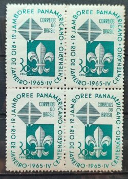 C 533 Selo Jamboree Panamericano Escotismo Escoteiro 1965 Quadra