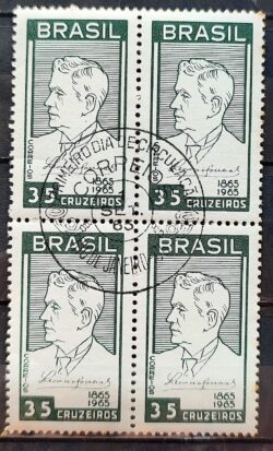C 536 Selo Centenario Natalicio de Leoncio Correia 1965 Quadra CPD RJ