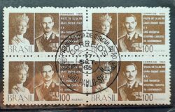 C 539 Selo Visita Graos Duques de Luxemburgo Monarquia 1965 Quadra CPD SP