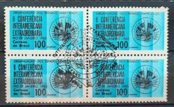 C 541 Selo Conferencia Interamericana Extraordinaria 1965 Quadra CBC RJ