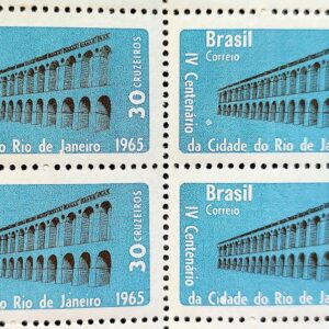 C 544 Selo 4 Centenario do Rio de Janeiro Arcos da Lapa 1965 Quadra