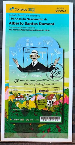 Edital 2023 04 Alberto Santos Dumont Aviao Balao Chapeu Sem Selo