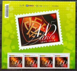 PB 04 Selo Personalizado 115 anos Vitoria Futebol 2014 4 Unidades Com Vinheta Obs Verso