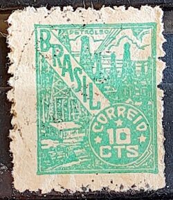 Selo Regular Cod RHM 463 Netinha Petroleo 10 cts Filigrana Q 1948 Circulado 3