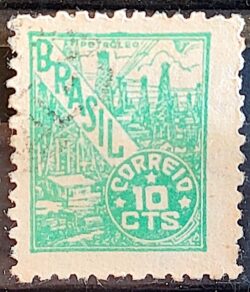 Selo Regular Cod RHM 463 Netinha Petroleo 10 cts Filigrana Q 1948 Circulado 5