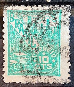 Selo Regular Cod RHM 463 Netinha Petroleo 10 cts Filigrana Q 1948 Circulado 6