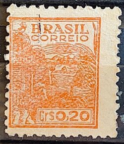 Selo Regular Cod RHM 464 Netinha Trigo Cr$ 0,20 Filigrana Q 1947 Circulado 1