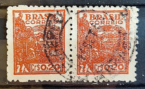 Selo Regular RHM 464 Netinha Trigo Cr$ 0,20 Filigrana Q 1947 Circulado 11 Dupla