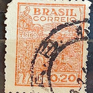 Selo Regular Cod RHM 464 Netinha Trigo Cr$ 0,20 Filigrana Q 1947 Circulado 2