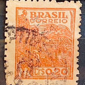 Selo Regular Cod RHM 464 Netinha Trigo Cr$ 0,20 Filigrana Q 1947 Circulado 3