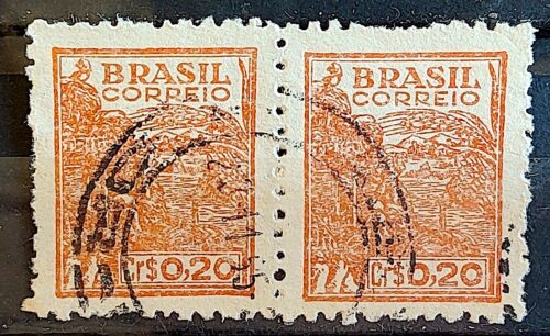 Selo Regular RHM 464 Netinha Trigo Cr$ 0,20 Filigrana Q 1947 Circulado 9 Dupla