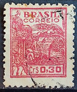Selo Regular Cod RHM 465 Netinha Trigo Cr$ 0,30 Filigrana Q 1949 Circulado 1