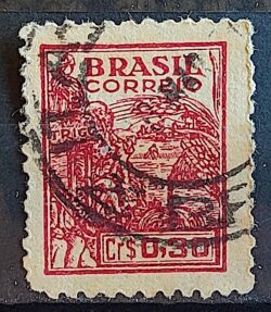 Selo Regular Cod RHM 465 Netinha Trigo Cr$ 0,30 Filigrana Q 1949 Circulado 2