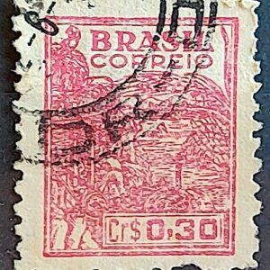 Selo Regular Cod RHM 465 Netinha Trigo Cr$ 0,30 Filigrana Q 1949 Circulado 3
