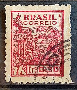 Selo Regular Cod RHM 465 Netinha Trigo Cr$ 0,30 Filigrana Q 1949 Circulado 5